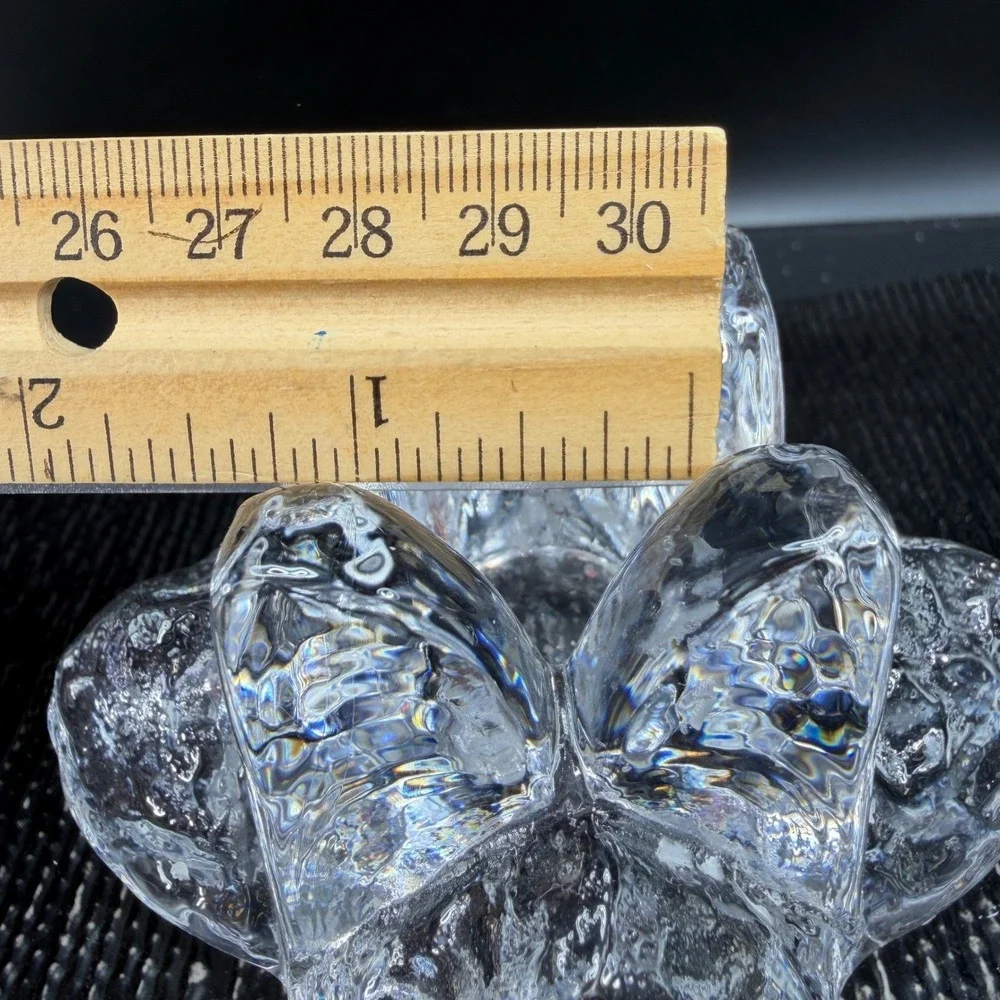 Kosta Boda Crystal Snowstar Taper Candle Holders Set 2 Ann Warff Art Glass Clear